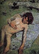 Paul Gauguin Brittany nude juvenile oil